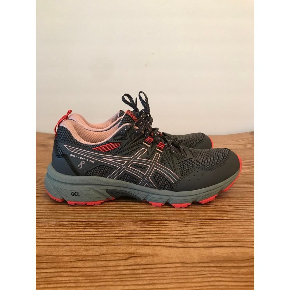 ASICS gel venture 8 grey and pink athletic shoes size 10